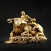 Copper shepherd boy riding a bull ornaments
